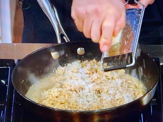 Langoustines with braised ox cheek and Parmesan risotto