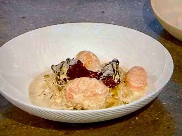 Langoustines with braised ox cheek and Parmesan risotto